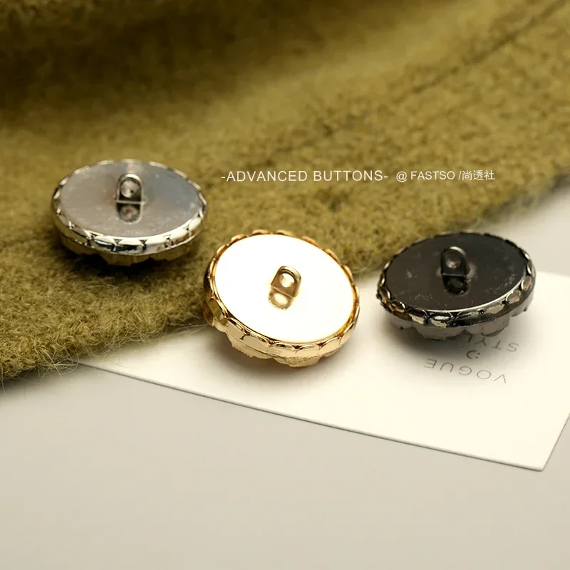 Design Button for Clothing Women's Cardigan Sweater Suit Coat Jacket Windbreaker Metal Golden Diamond Button 6pcs 22mm