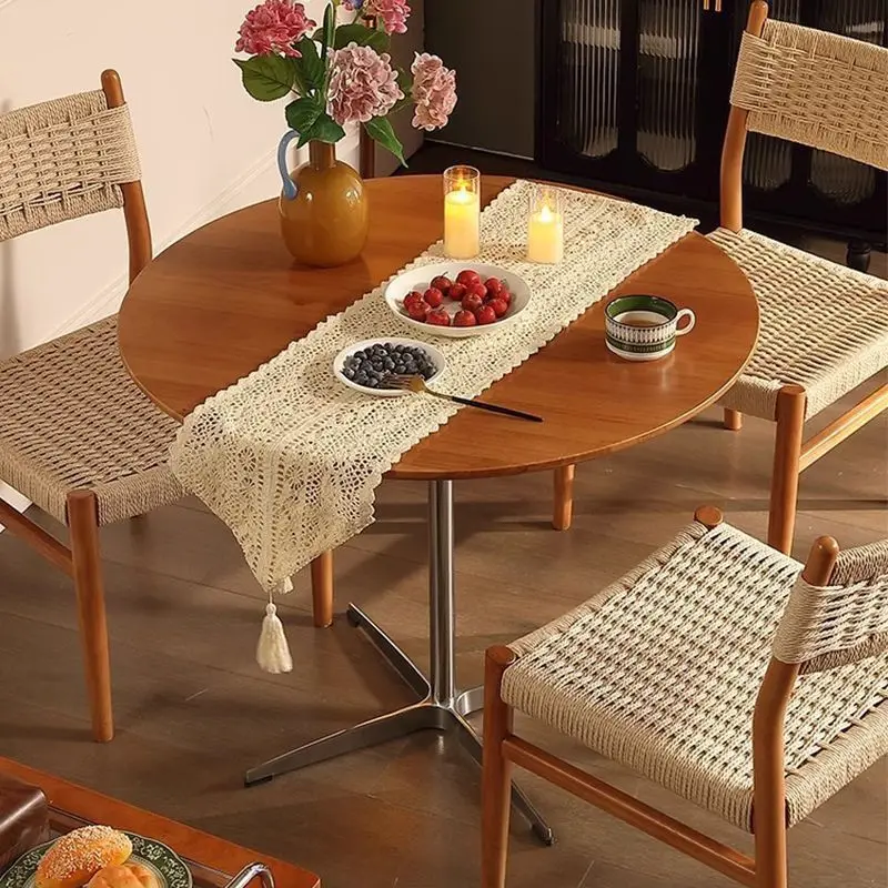 

Medieval dining table negotiation table round table small apartment retro coffee