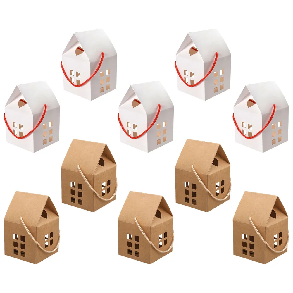 

10pcs House Shaped C y Boxes Sturdy Paper Packaging Container Gift Box For Party Christmas Sweet Container Halloween C