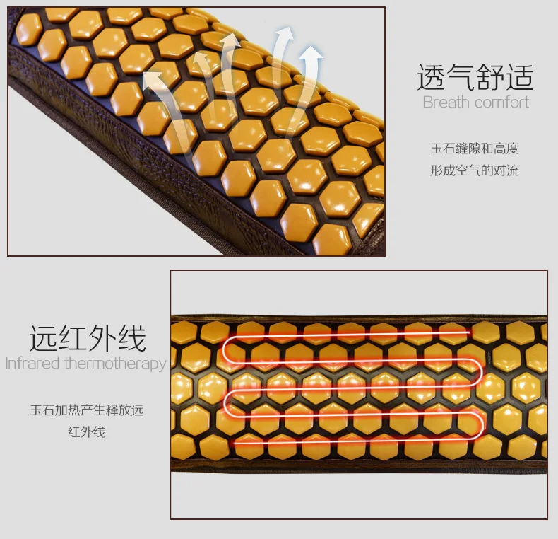 Bantal leher bantal heksagonal batu Germanium kuning kesehatan setengah silinder bantal pintar