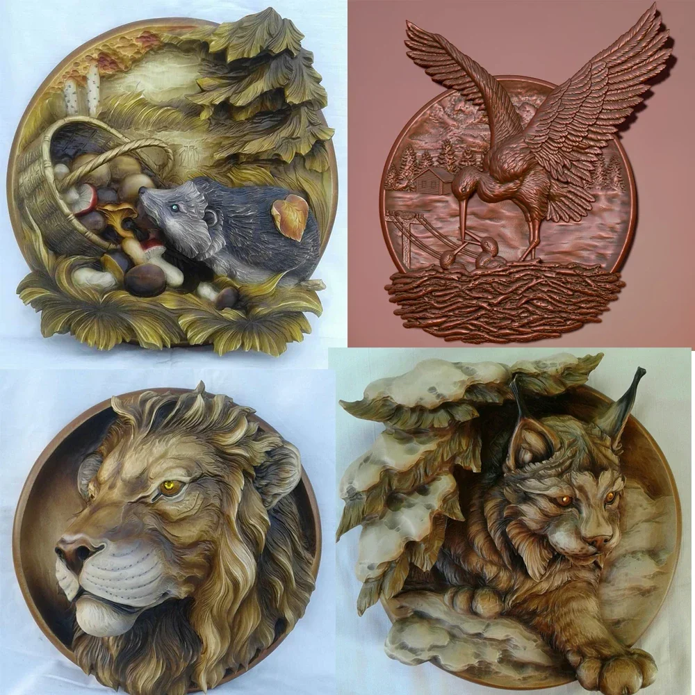 27 pieces 3D Relief Animals Hunting STL format Model Design for ArtCAM Aspire CNC Router Files