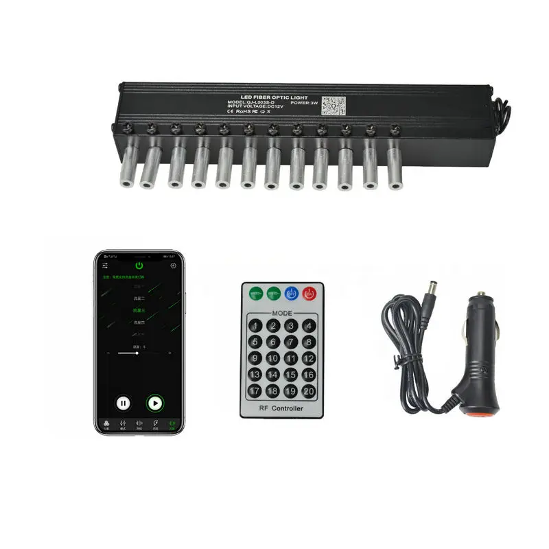 3W Bluetooth 12leds lampa światłowodowa silnik spadająca gwiazda niebo DIY zdalne/APP inteligentne sterowane telefonem samochód/kino domowe Meteor Decor