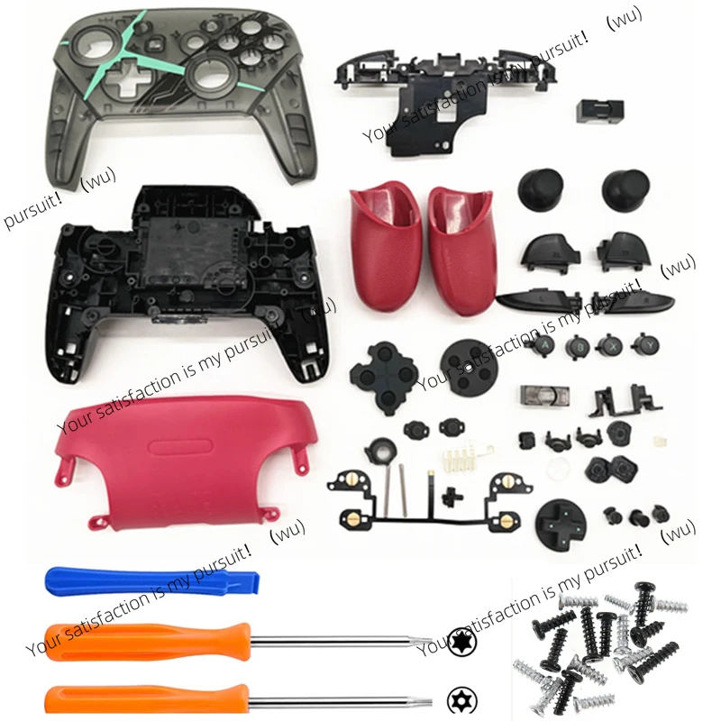 

For Nintendo Switch Pro Controller DIY Full Set Shell Housing Case Cover kit w/Buttons Thumbsticks NS Pro Replacement Decal