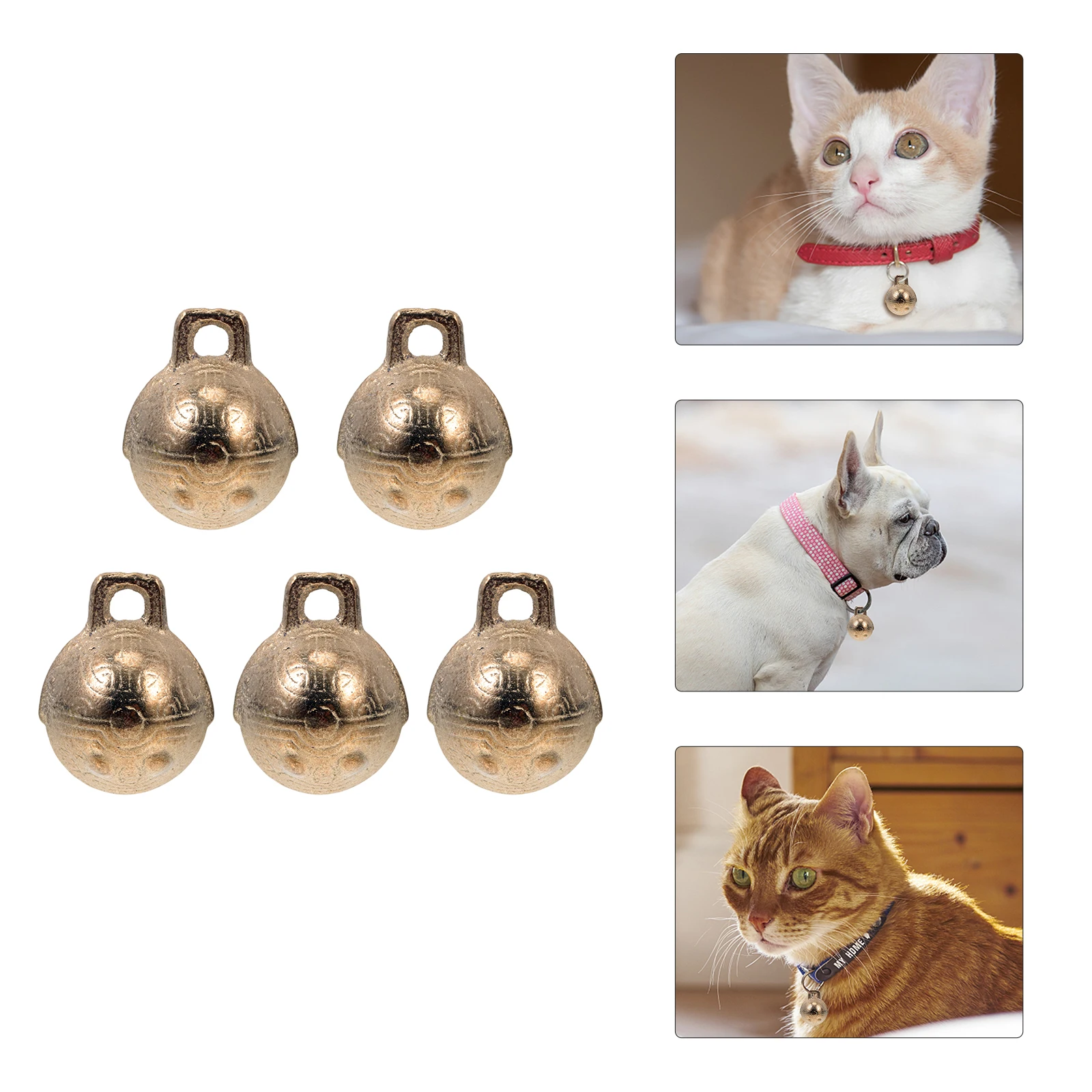 

5 pcs Copper Decorative Diy Pet Hanging Bells Crisp Sound Holiday Party Bell Ornament Pendant Keychain Cat Collar Crafts Making