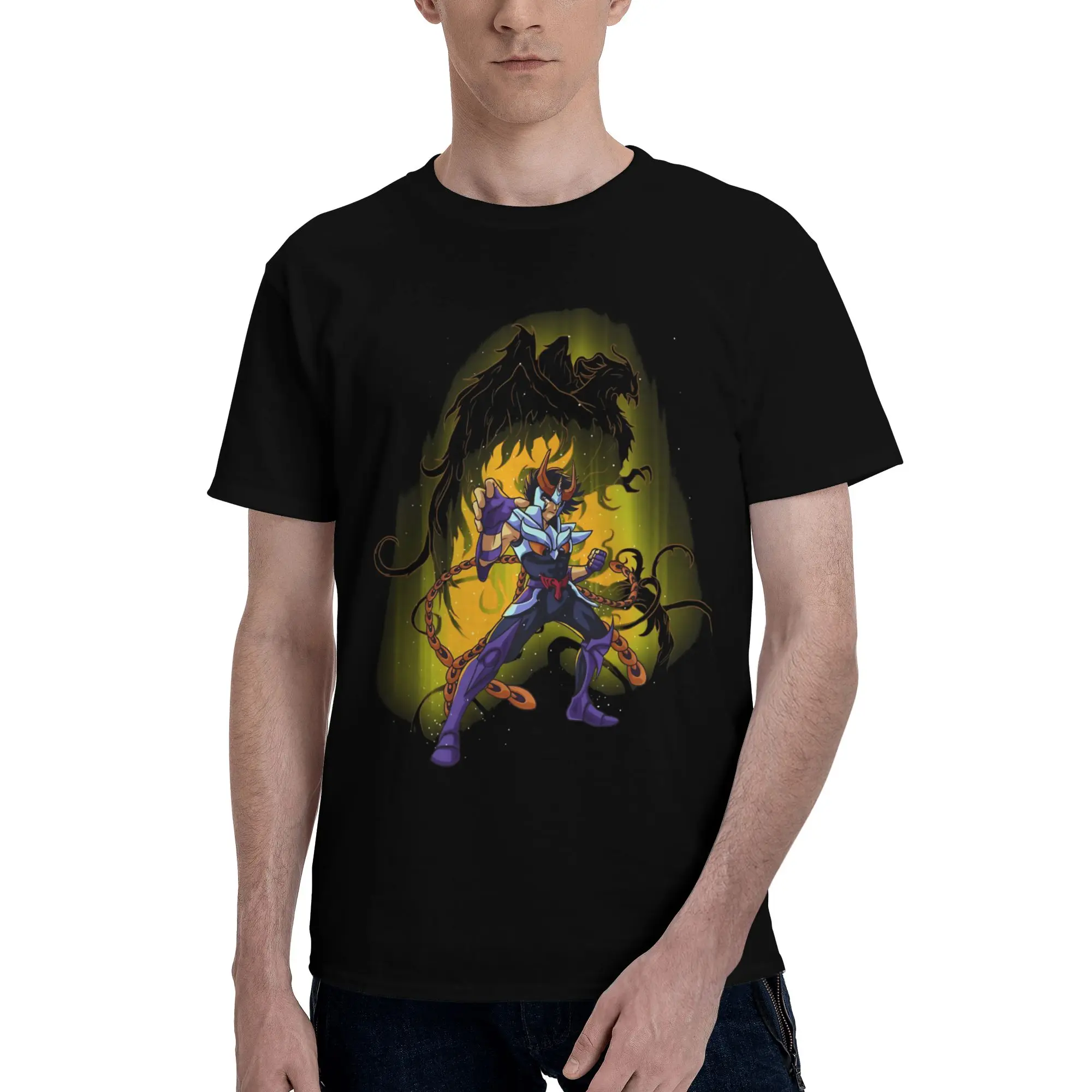 Camiseta divertida de Ikki of Phoenix, 100% algodón, camisetas Bandai Saint Seiya para hombre