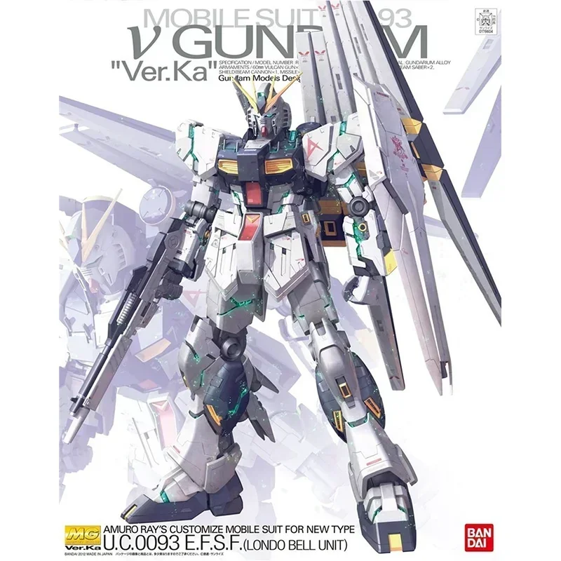 In Stock Original Bandai GUNDAM Anime MG 1/100 Rx-93 V GUNDAM Ver.Ka NEW Assembly Anime Action Figure Model Toy Collection Gifts