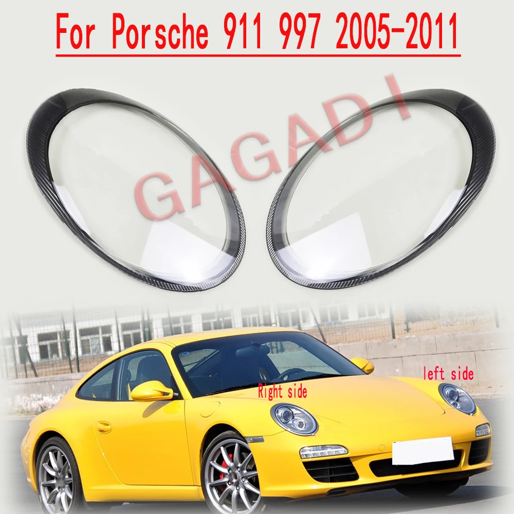 

For Porsche Carrera 997 911 2005-2011 Car Headlamp Cover Transparent Lampshade Front Headlight Lens Shell Cover