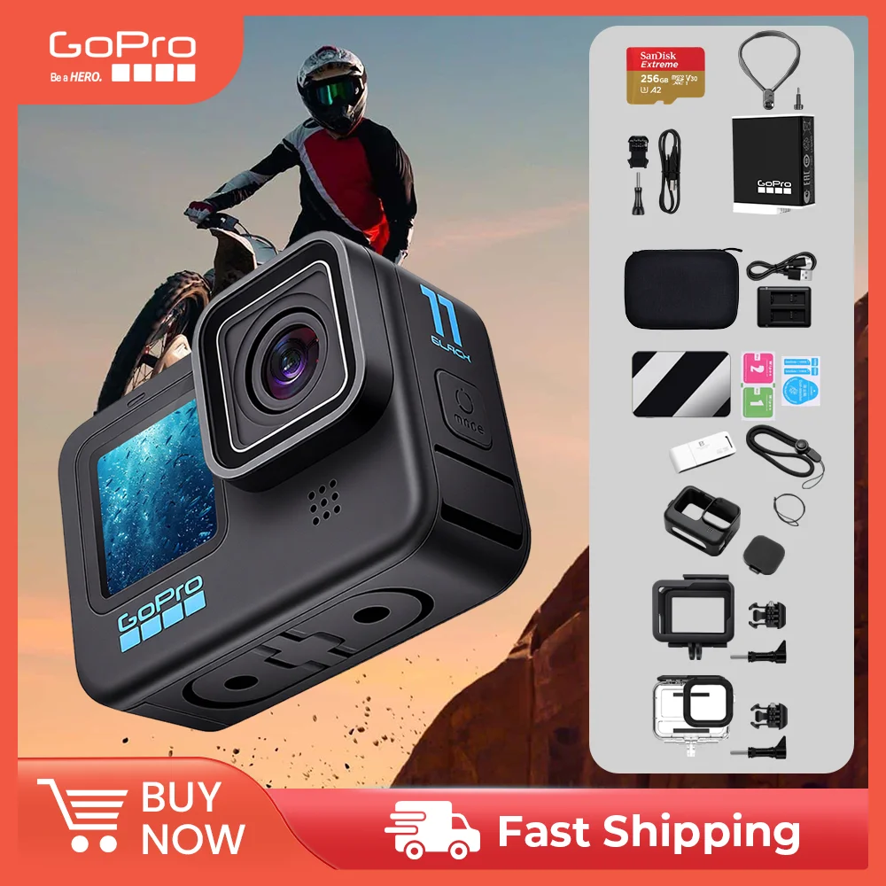 AliExpress Gopro Hero 11 Black Action Camera Hyper Smooth 5.0 Cycling Record Night Scene Shooting Professional Helmet Camera