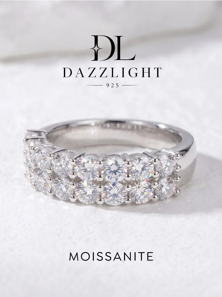 DWJ 1.4ct Real Moissanite Diamond Eternity Ring for Women 925 Sterling Silver Daily Party Gorgeous High Quality Fine Jewelry