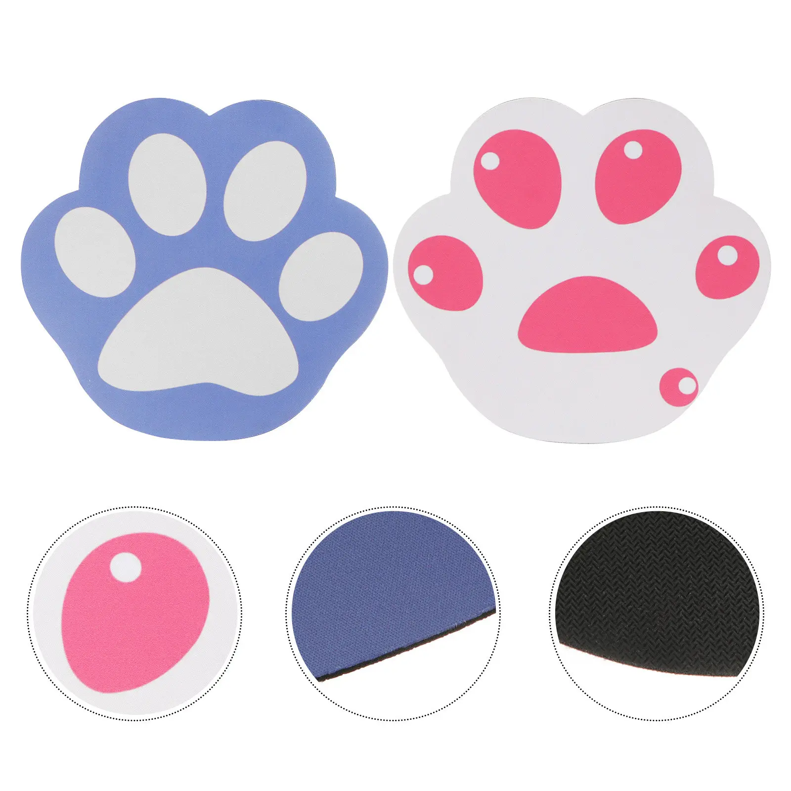 

2Pcs Cat Claw Mouse Pad Cartoon Style Cute Anti Slip Computer Mouse Mats for Gaming Office Home Use Portable Sturdy Mousepads