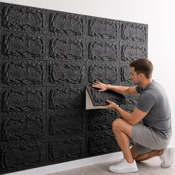 5/10 Pieces 25X45Cm Sxp Pu Imitation Stone Brick 3D Wall Panels Wall Stickers 10mm Thickened Version Simulated Stone Slabs Cultural Stone Tiles Self-Adhesive for Indoor and Outdoor Use