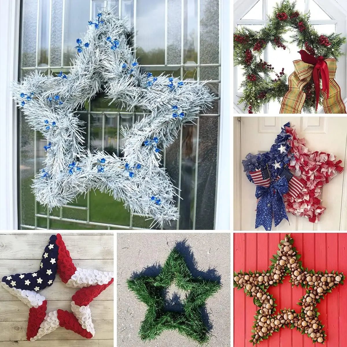 3 Pack Star Wreath Frame Wire Wreath Frame 12.5 Inch DIY holiday wreaths for Valentine\'s Day Christmas New Year Decoration