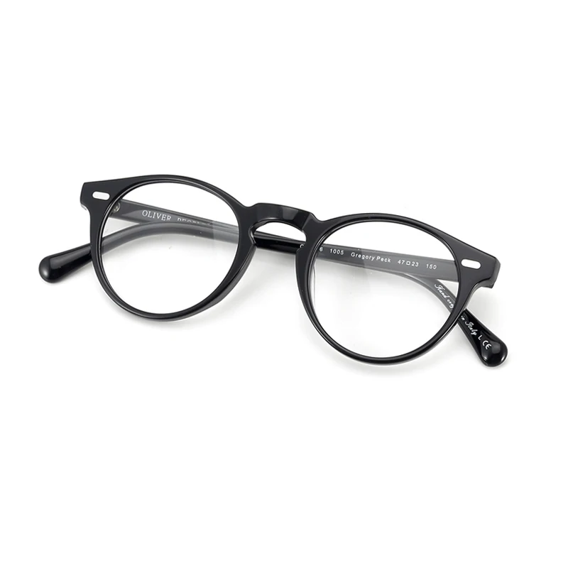 

Small and medium-sized face glasses OV5186 round tortoise shell black plate myopia glasses frame men's and women's plain glasses