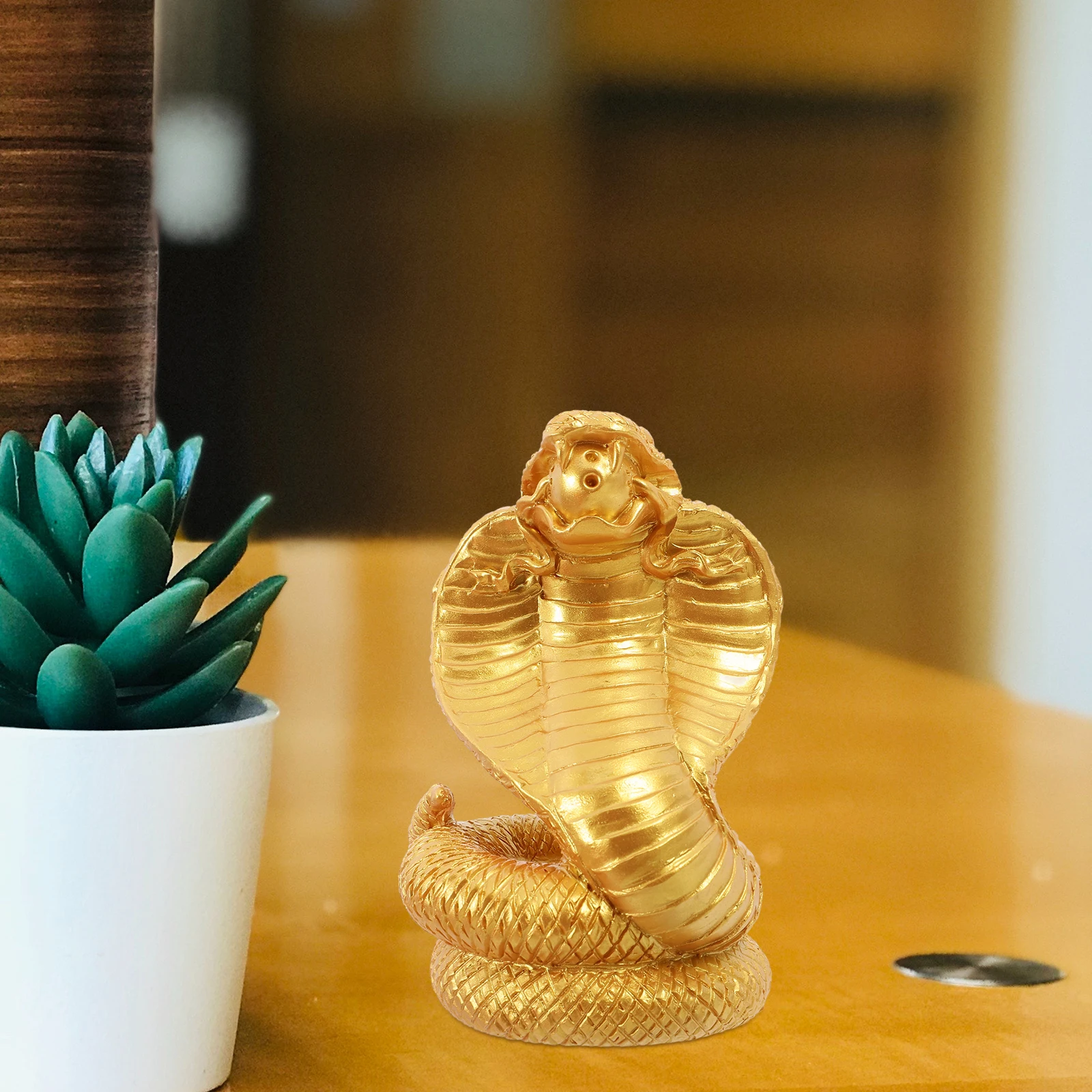 

Resin Statue Home Decor Mini Resin Snake Statue Craft Display Balcony Garden Animal Decoration Year Gift