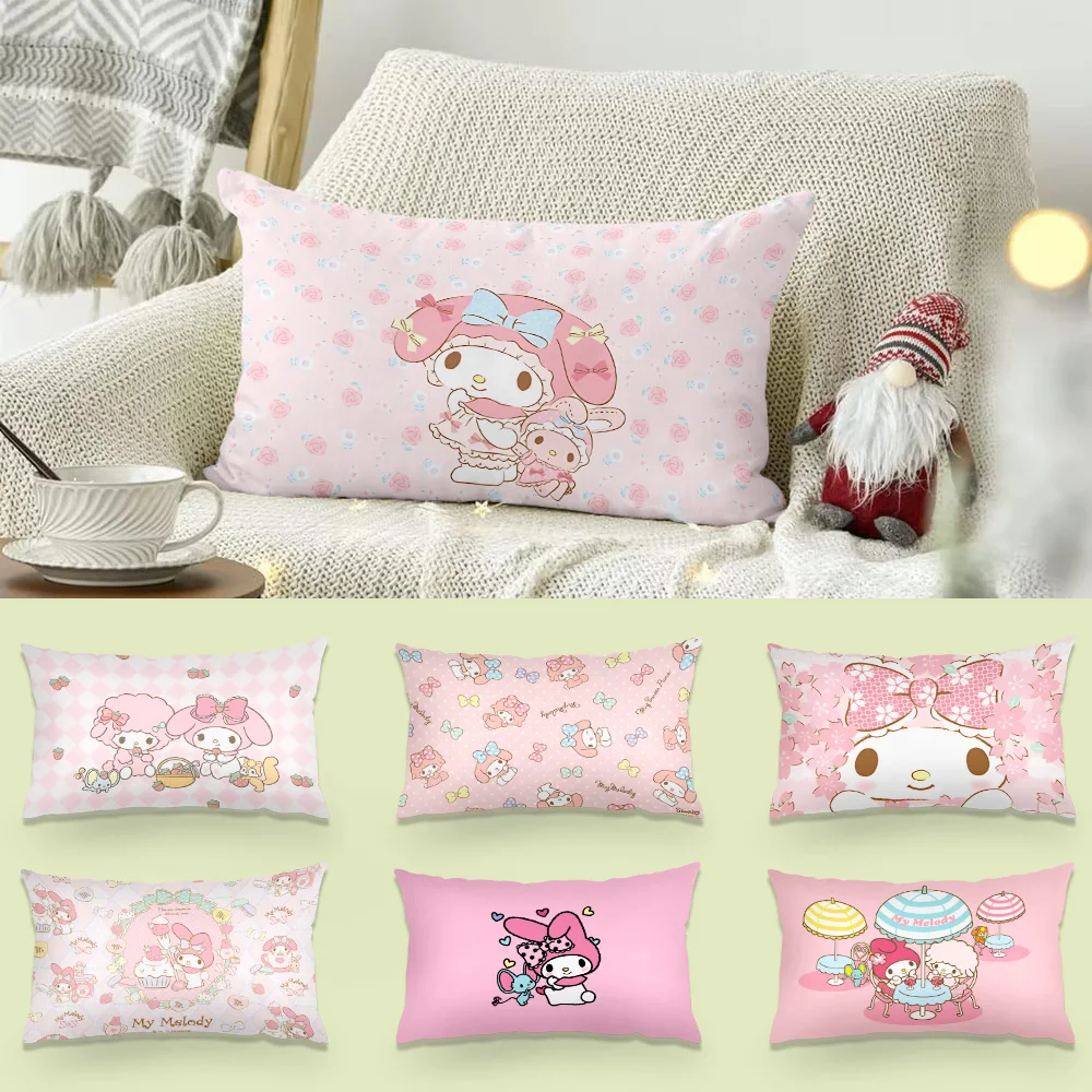 

Cartoon My Melody Pillow Covers Cartoon Sofa Decorative Home Double-sided Printing Short Plush Cute Cushion Cover