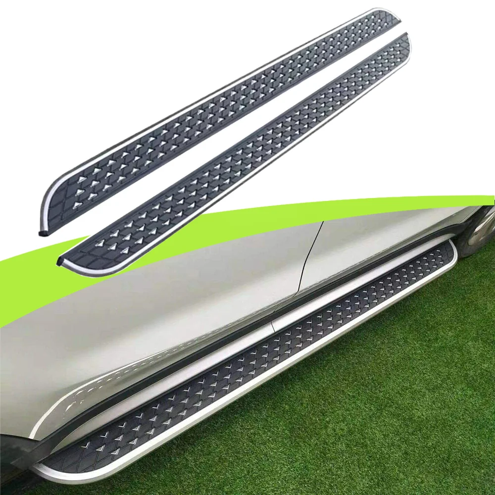 2PCS Aluminum Running Board Side Steps Nerf Bar Fit SsangYong Korando 2019-2024（with brackets)