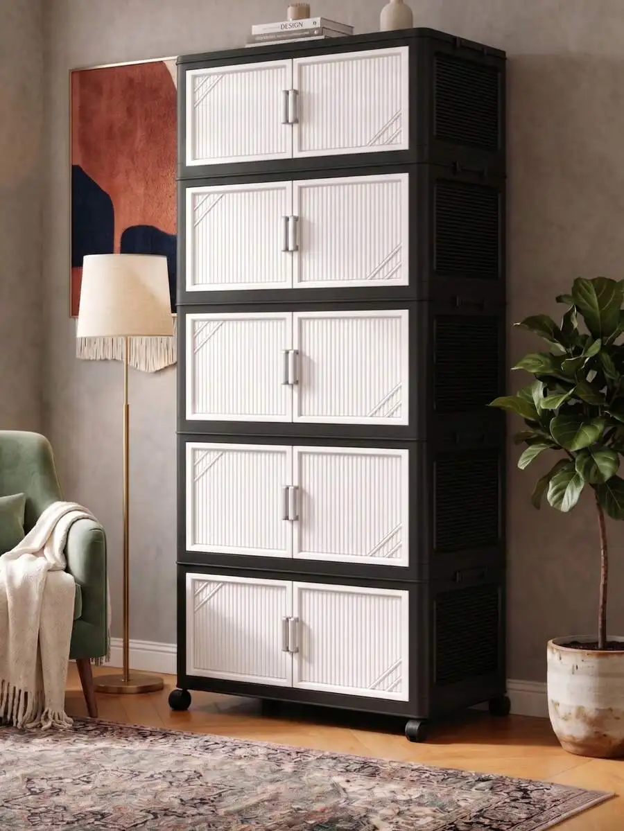 Folding Storage Bins With Drawers, Plastic Stackable Storage Bins With Lids, Closet Organizers And Storage, Collapsible Storage
