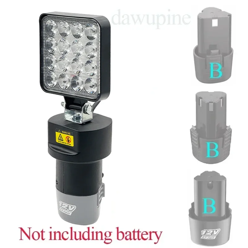 

BL1013B 16 Beads LED Working Light Spotlight Torch Portable Lamp Handheld Lanter for Lomvum DeYun ZhiPu FuGe 12V Lithium Battery