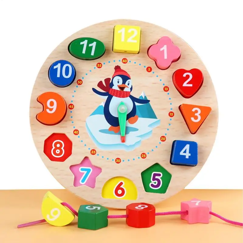 

Clock Puzzle Toy Wooden Puzzles for Toddlers Montessori Educational Learning Wooden Clock Puzzles Cognitive Matching and Sorting