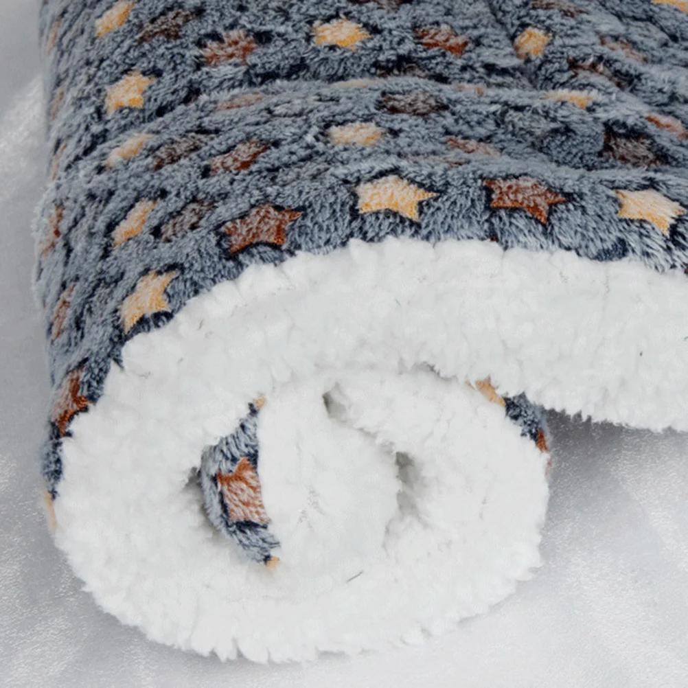 

Winter Pet Blanket Thickened Warm Dog Bed Double Side Comfortable Flannel Mat for Puppies Star Design Blue S Pets Blanket
