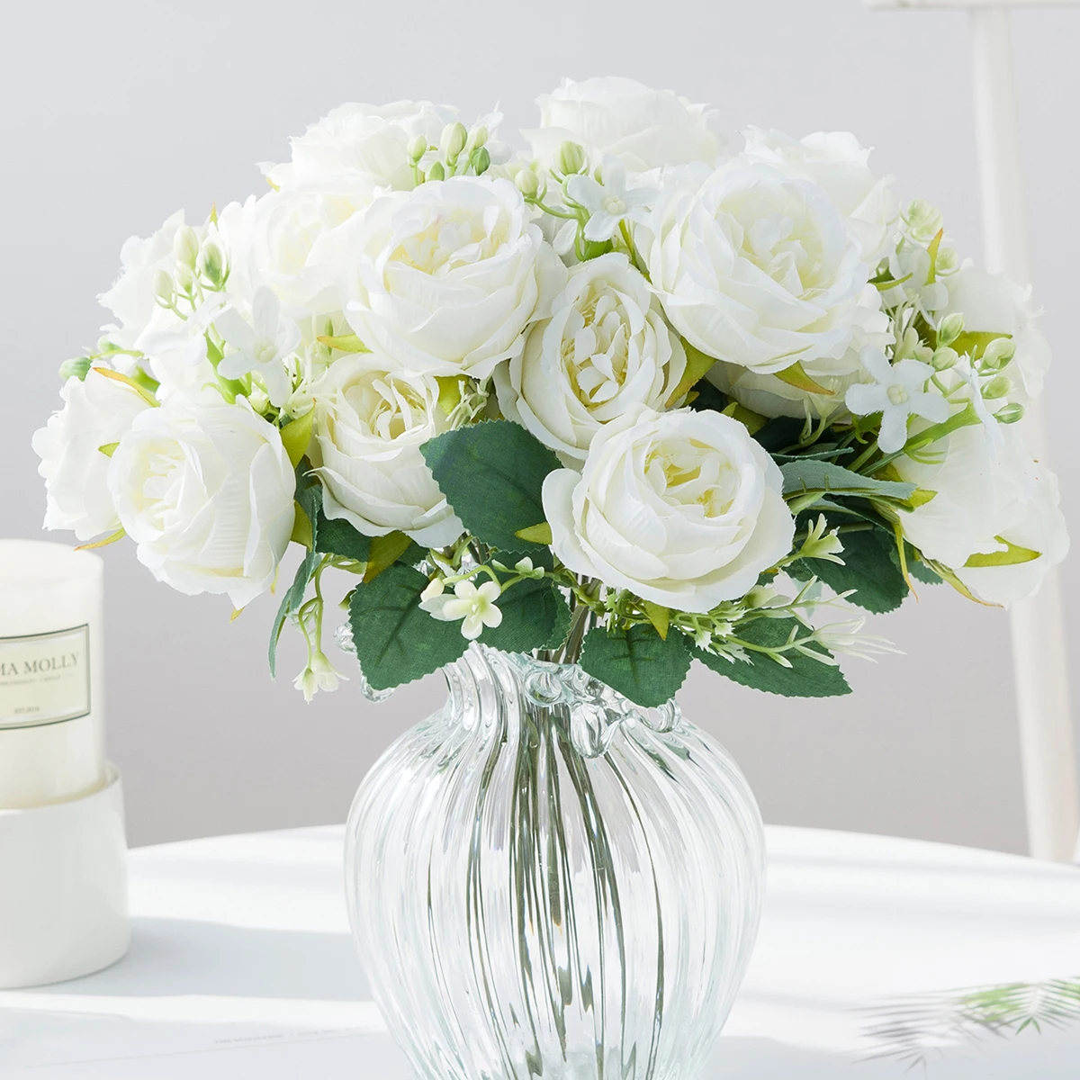 Künstliche Blumenvase für Haupt dekoration Zubehör Hochzeit Sammelalbum Pfingstrose Candy Box Anordnung Weihnachten Seide Rose Bouquet