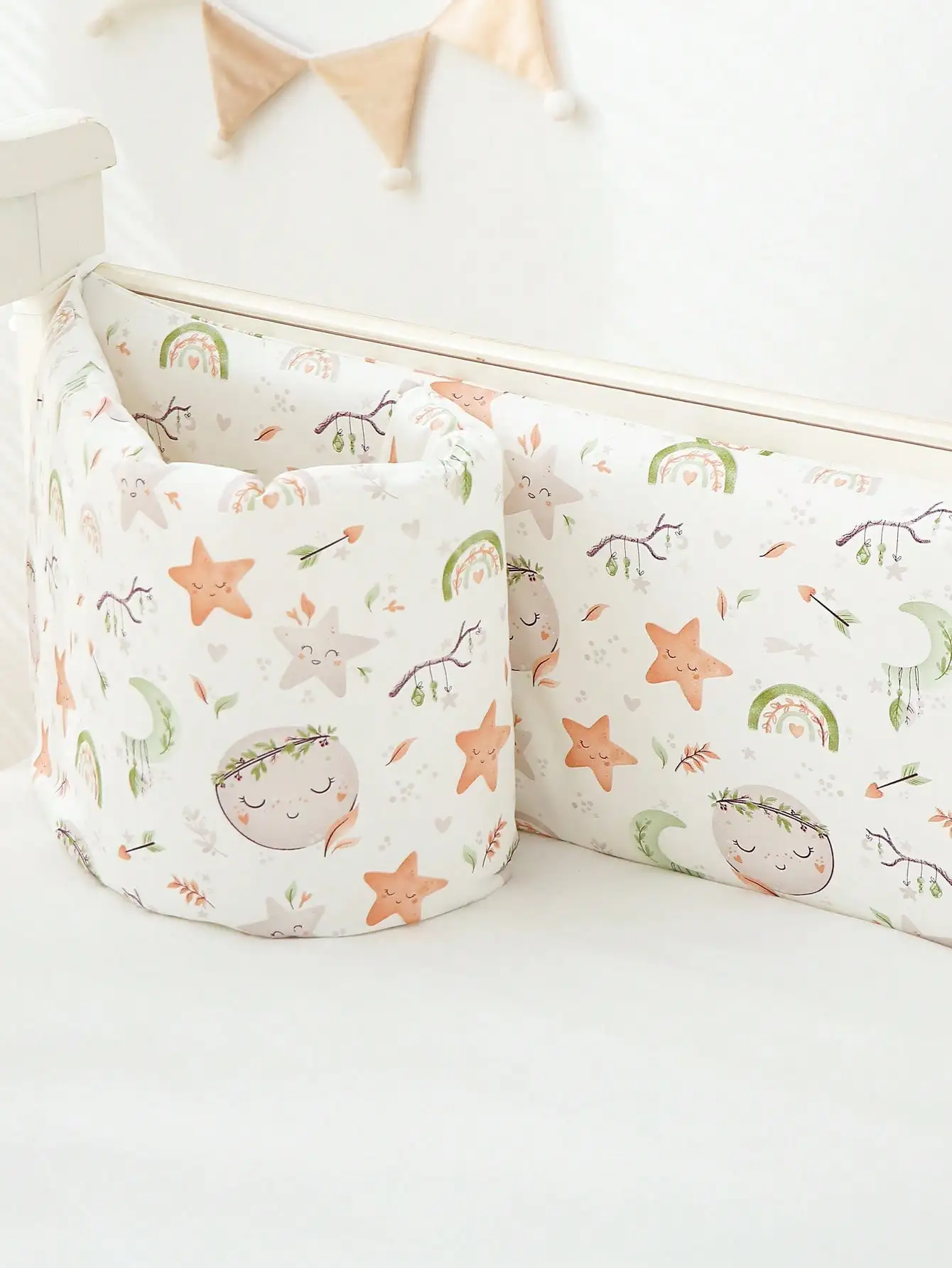 1 шт., защитная направляющая для детской кроватки, мягкая набивка, подкладка для бампера для детской кроватки, мягкий забор для кровати с мультяшным принтом, цельный, длина 120/180/200 см