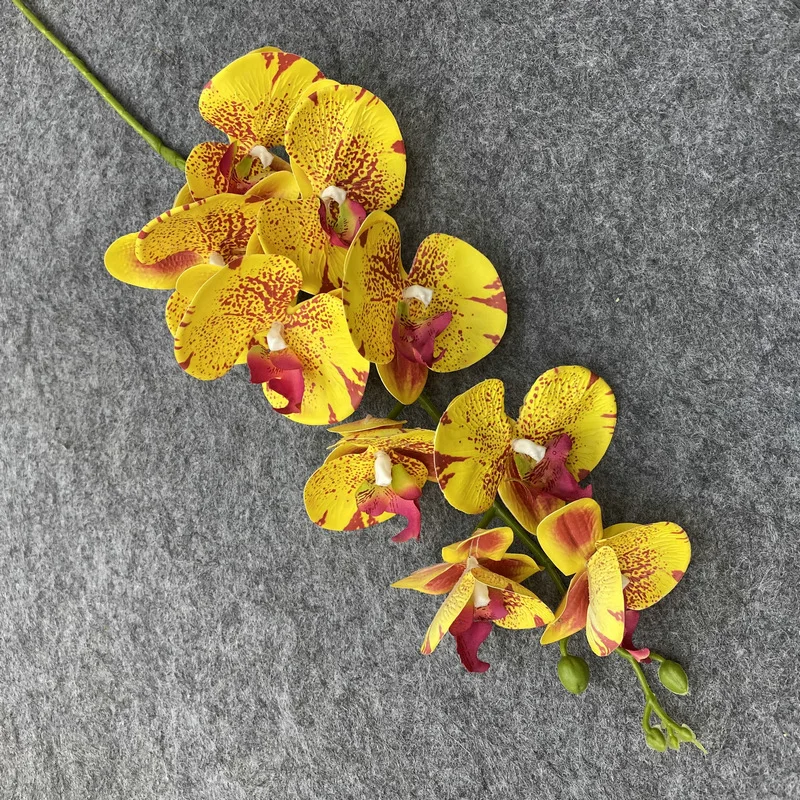 Neue künstliche Blume, 9 Köpfe, Schmetterling, Orchidee, langer Zweig für Wohnzimmer, Hochzeitsdekoration, Hoteltisch, fühlt sich echt an, gefälschte Blumen – Detail 4