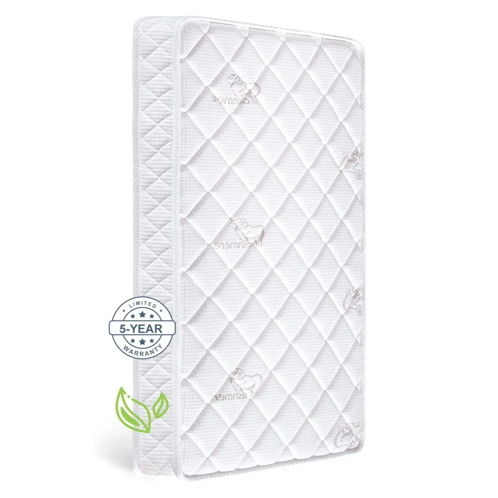 High quality reversible toddler mattress, 100% knitted fabric, non-toxic - suitable for standard cribs and toddler beds