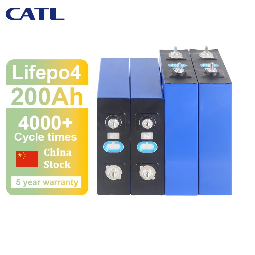 CATL 3.2V 200Ah Lifepo4 Rechargeable Prismatic Batteries 4-16PCS For DIY Home Appliance Solar Energy Storage Boat