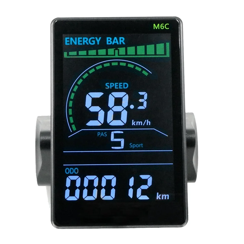 New M6C Electric Bike LCD Display Meter 24V-60V E Scooter LCD Panel Color Screen with USB for Mountain Electric Bike(5PIN)