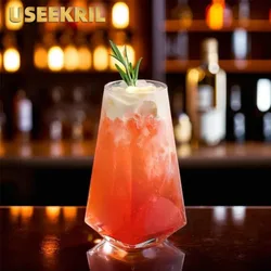 Creative Multi Sided Cocktail Glasses Cups Square Water Diamond Glass Transparent Mojito Colin Cup Bubble Glasses Cup Bar Tool