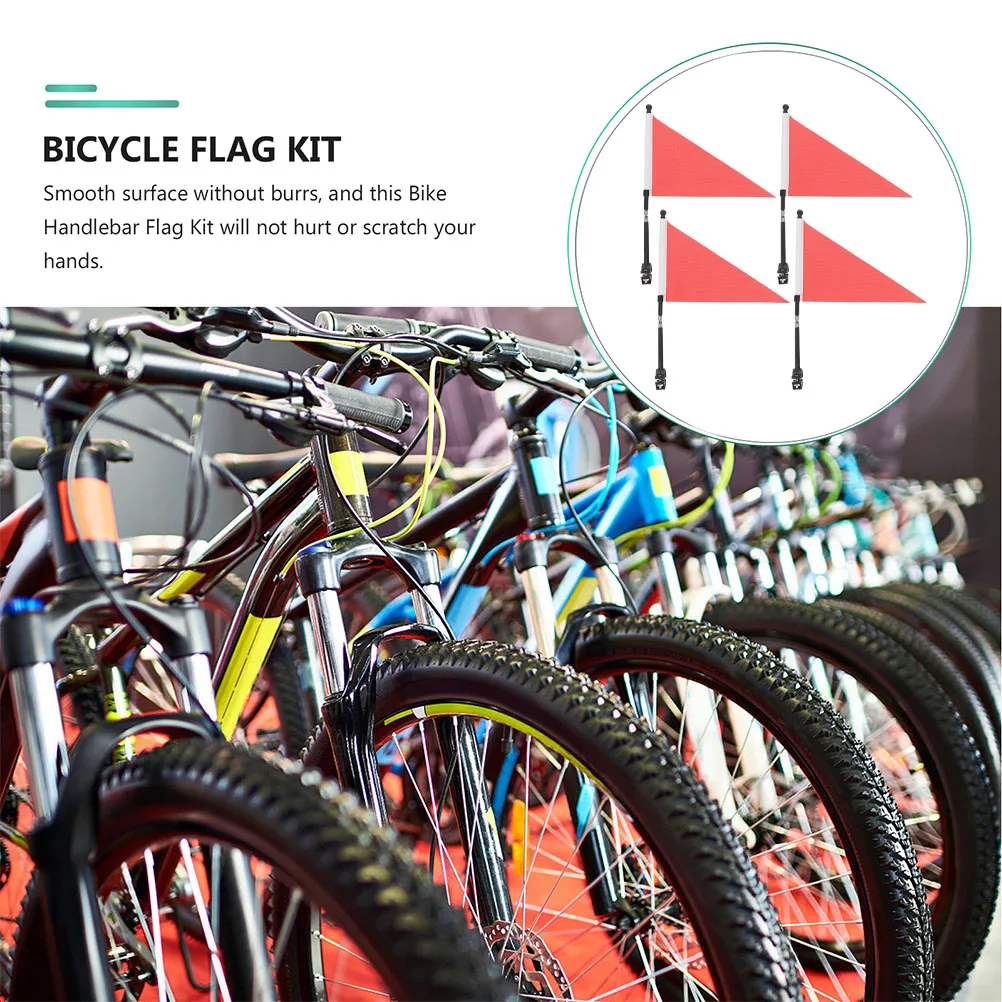 

4Sets Bike Flags Durable Polyester BrightColor H SafetyCycling WarningSigns Kids Portable Decor Accessories
