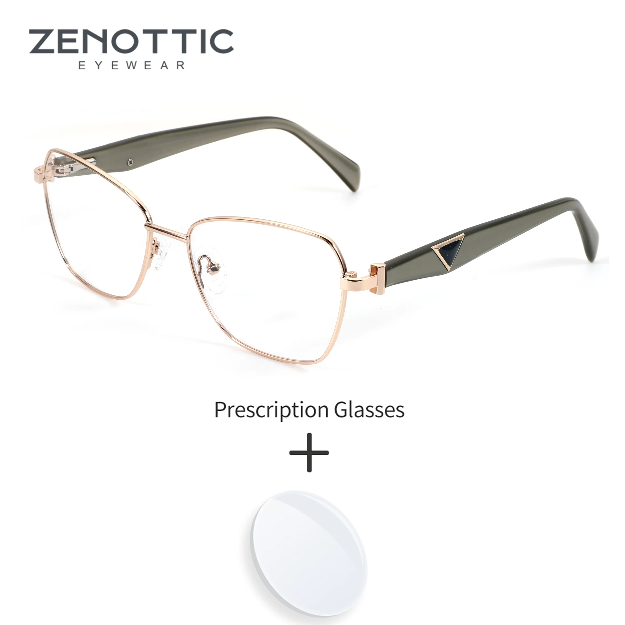 

ZENOTTIC (размер S) женские металлические очки для чтения с бабочками на заказ, очки телесного цвета с обесцвечиванием по рецепту, медицинские очки для близорукости