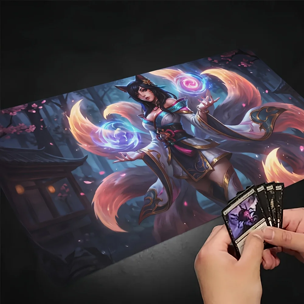 [Nine-Tailed Fox Playmat] Magic Anime Nine-Tailed Fox Playmat Compatible for TCG/CCG - Large Non-Slip Rubber