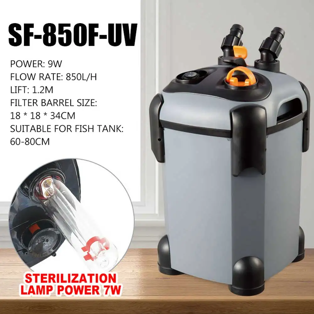 Filtro per acquario, barile del filtro, purificazione dell'acqua tre in uno, sterilizzazione e filtro multistrato silenzioso