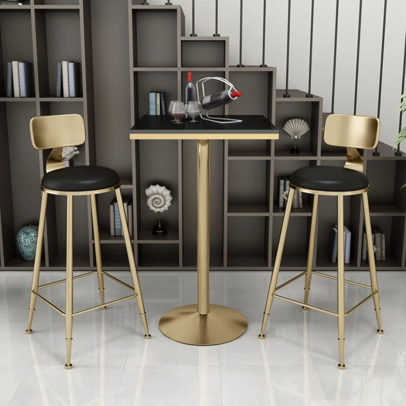 

Design Stylish Bar Chairs Stool Modern European Metal Minimalist Accent Bar Chairs Table Set Chaises Salle Manger Home Furniture