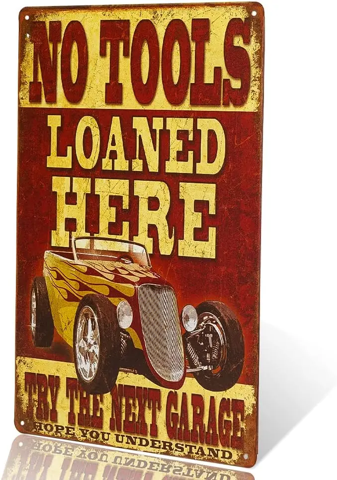 -Нет инструментов, наклоненных здесь, новинка, металлический знак, бар, паб, гараж, кафе, домашний декор стен