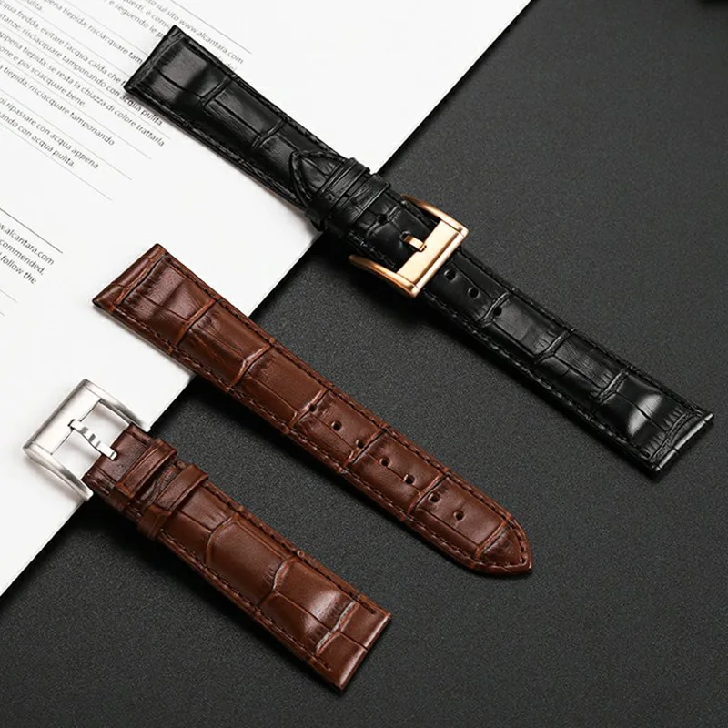 Cowhide diagonal wristband For Hamilton Adventure series H24515551 slanted watchband men's customized accessories 21mm strap