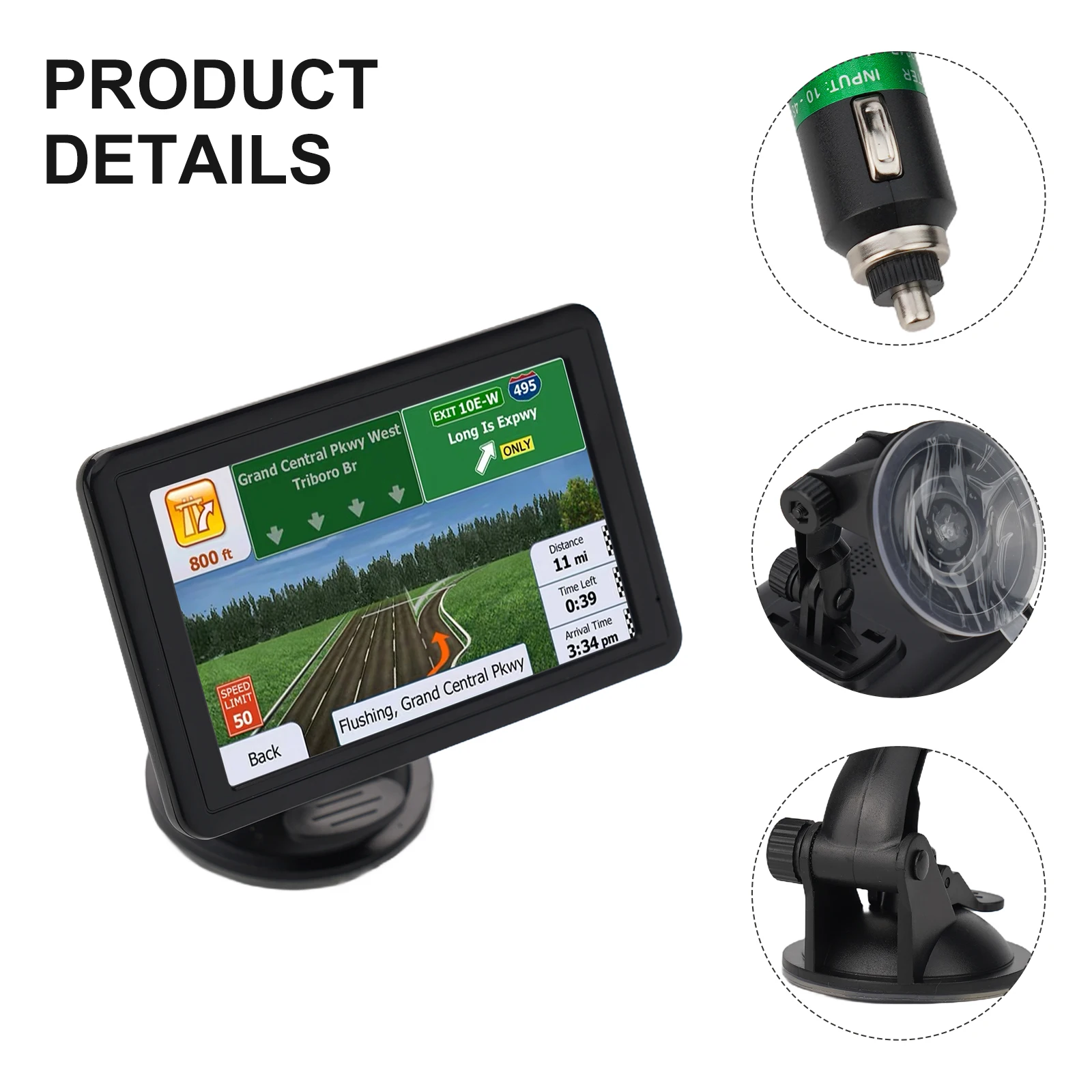 

5-inch Car GPS Positioning Portable Maps Truck Vehicle Route Planning Navigation Device Motorbikes 8GB