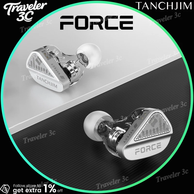 

TANCHJIM FORCE Dual Dynamic Customized Hifi Wired Earphones In-ear Gaming Music Lightweight CNC Aluminum Alloy Ergonomic Laptop