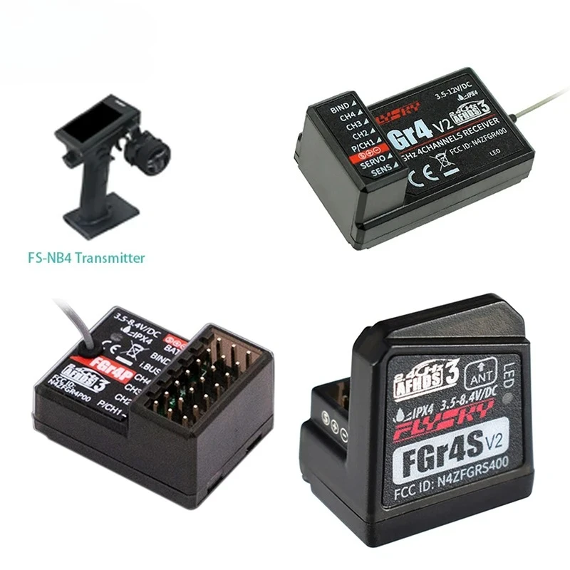 1pc FGR4S FS-FGR4S 4CH Receiver Built-in Single Antenna – Bidirectional with PPM/IBUS Output for Flysky FS-FG4 Transmitter