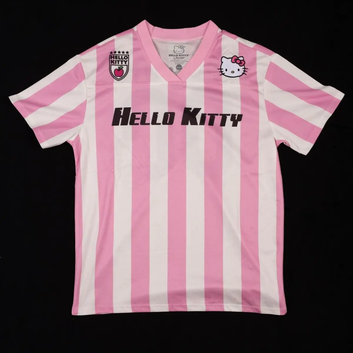 تي شيرت بيسبول Hello Kitty، تي شيرت برسومات كرتونية لطيفة، قميص كاجوال عصري للأطفال والكبار، ملابس شارع Kawaii