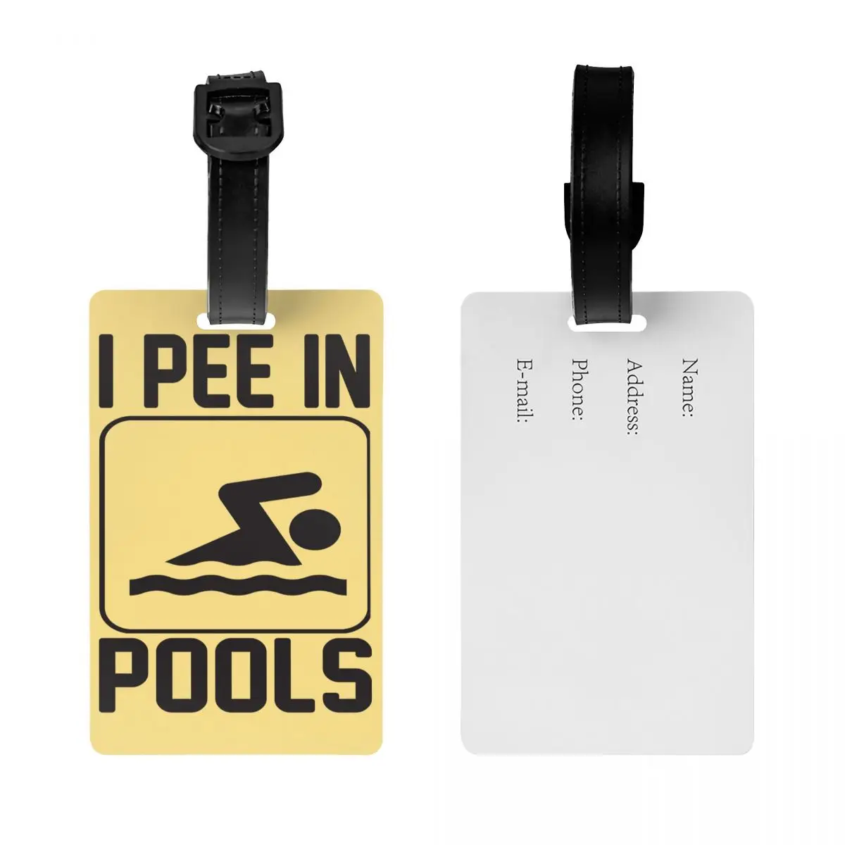 Natação I Xixi em Piscinas, Custom Bagagem Tags, Privacidade Tampa ID Label, Engraçado