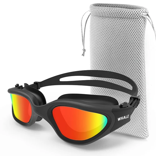 Imagen 2 del producto Gafas de natación polarizadas para adultos, lentes de protección UV antiniebla, impermeables, ajustables, de silicona, para adultos