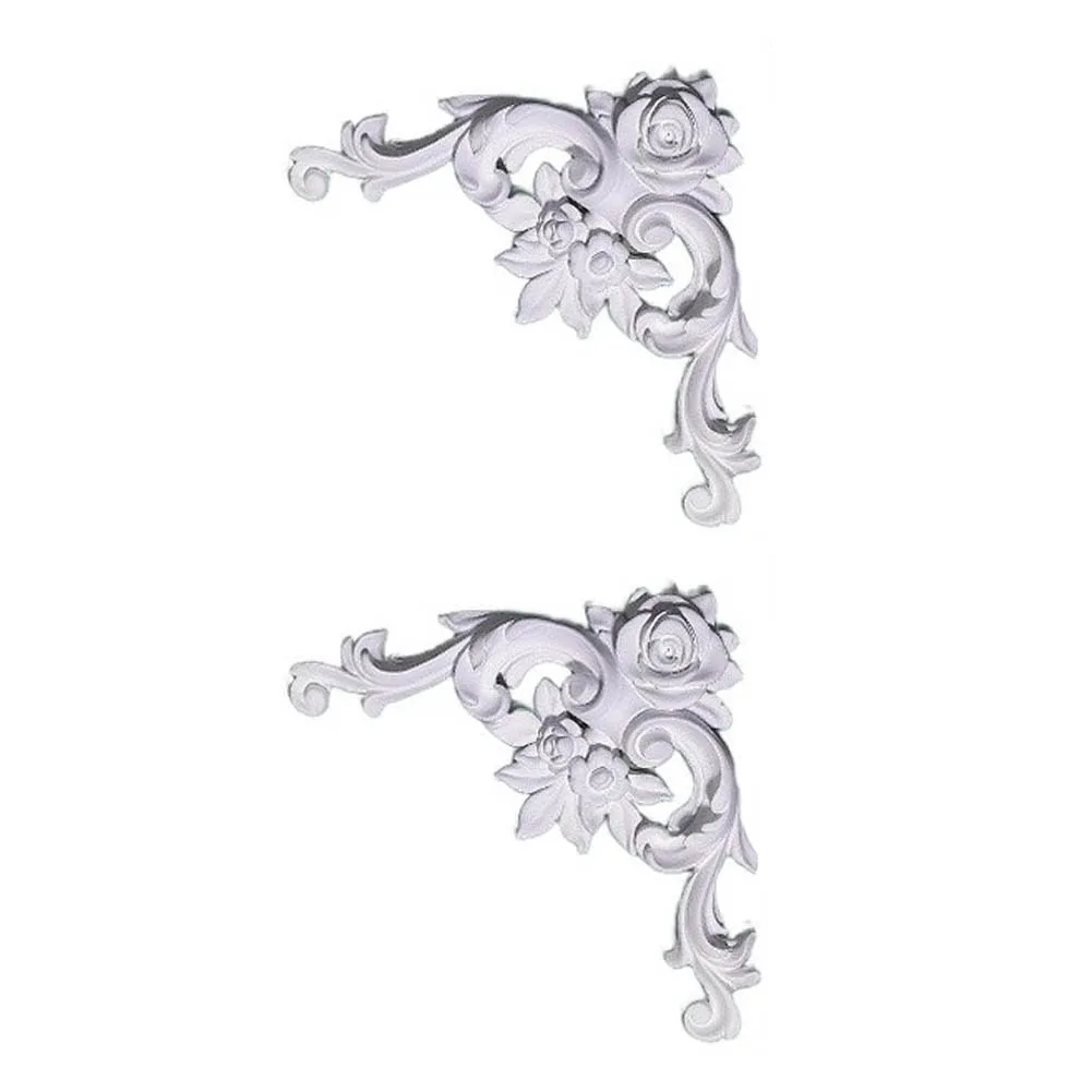 Ornate Floral PU Corner Trim for Wall Ceiling Corners and Door Frame Borders with Classic European Sculptural Detailing