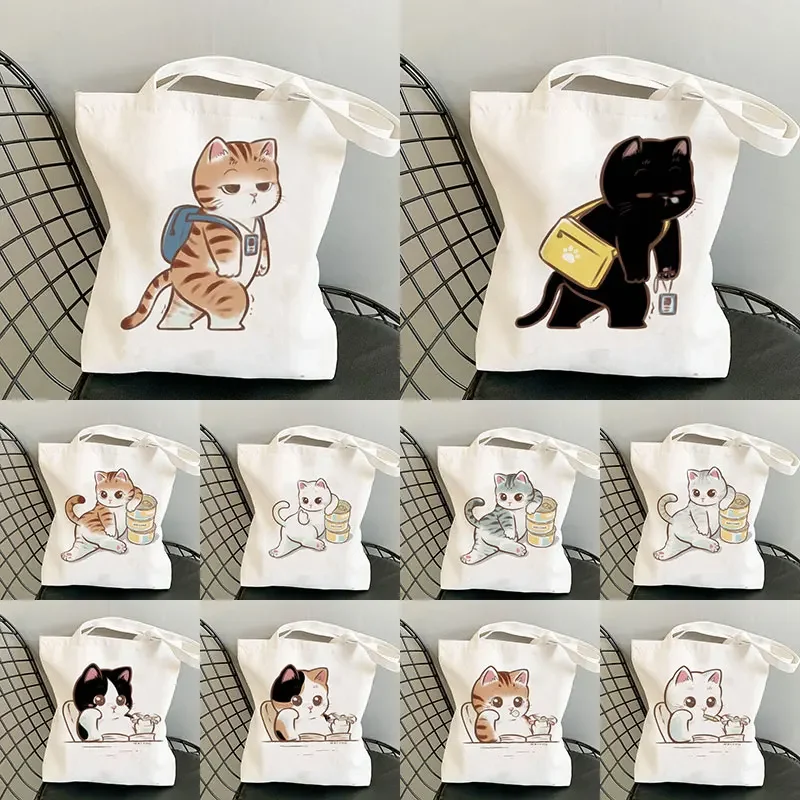 Bolso de diseñador de estilo japonés con dibujos animados para mujer bandolera pequeña de lona, bolso de compras bolso de