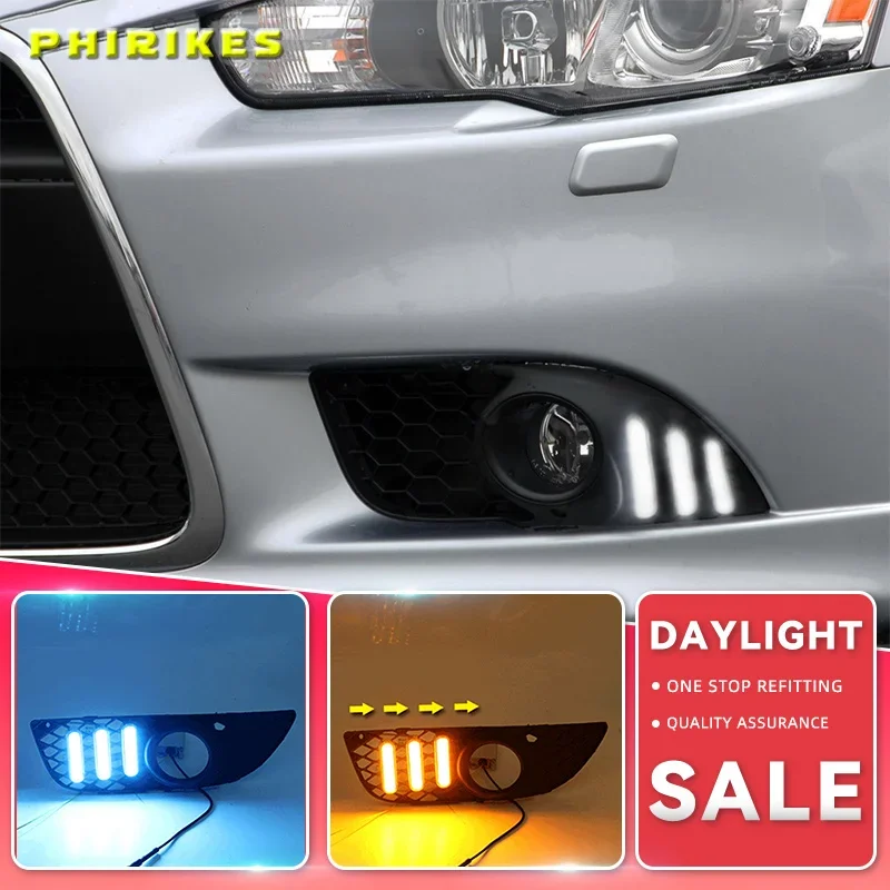 1 Set For Mitsubishi Lancer EX 2009 2010 2011 2012 2013 2014 LED DRL Daytime Running Lights Daylight Fog Head Lamp