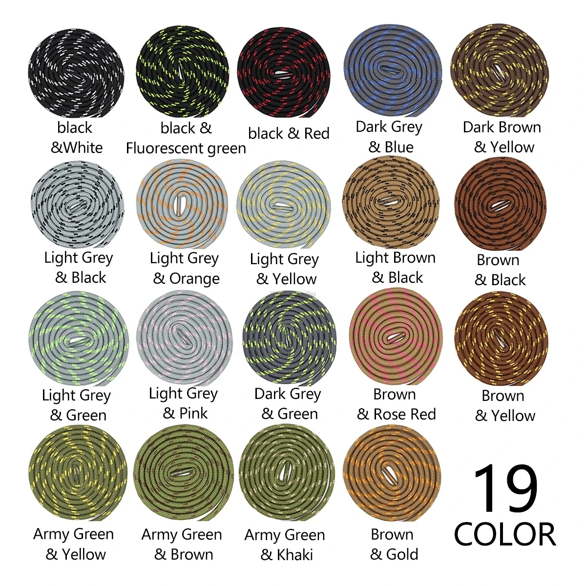 1Pair Quality Round Shoe Laces Sneaker Shoelaces High Top Outdoor Walking Hiking Boot Laces Shoes Strings 100/120/140/160cm