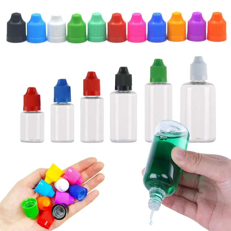 5Pcs 3/5/10/15/20/30/50/100ml Empty PET Plastic Dropper Bottle E Liquid Dispensor Eye Vape Refillable Applicator Containers