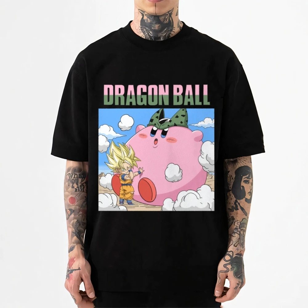 2026 New Dragon Ball Kirby Japanese Style Classic Print T-shirt Short Sleeve T-shirt Men's and Women's T-shirt Men's Tops